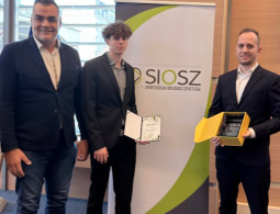 Deák-Bárdos Mihály (balról), Herczeg Áron és Hunyadi Levente a SIOSZ Gálán.